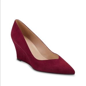 Marc Fisher Calea Red Suede Wedges